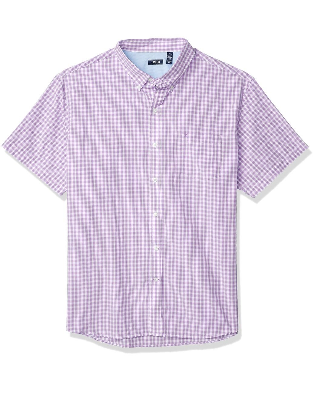 Izod Breeze Short Sleeve Button Down Gingham Shirt in Lavender (Purple) for Men Save 50 Lyst