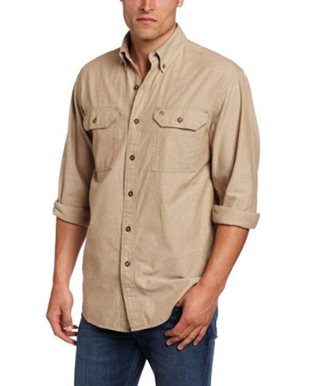 Carhartt Cotton Long-sleeve Lightweight Chambray Button-front Relaxed ...
