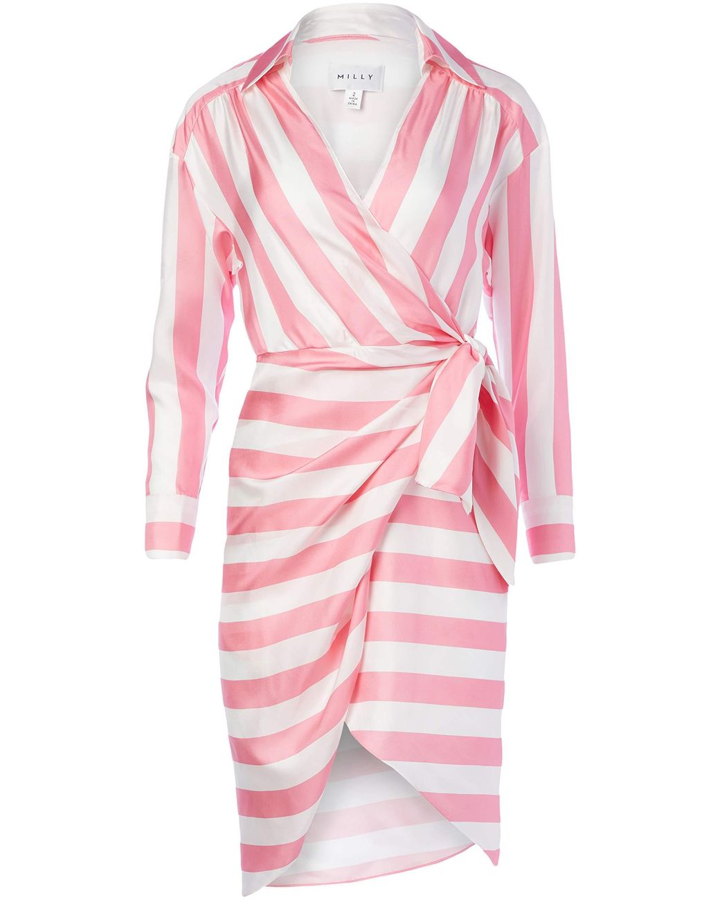 MILLY Stripe Dress in Pink | Lyst