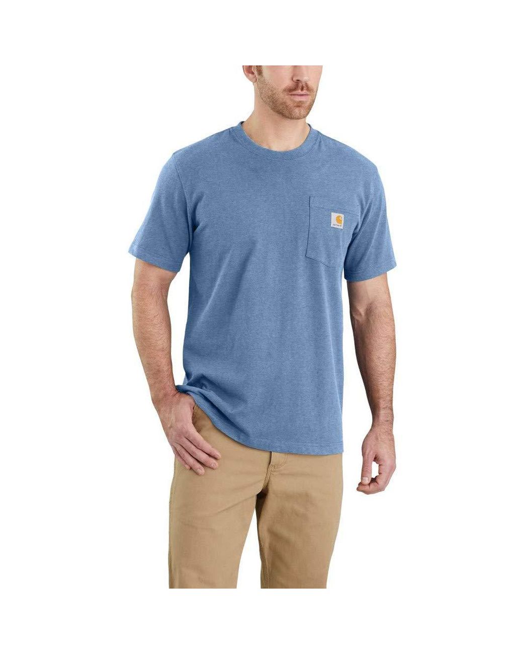 Carhartt Cotton Relaxed Fit Heavyweight T-shirt in Blue for Men - Lyst