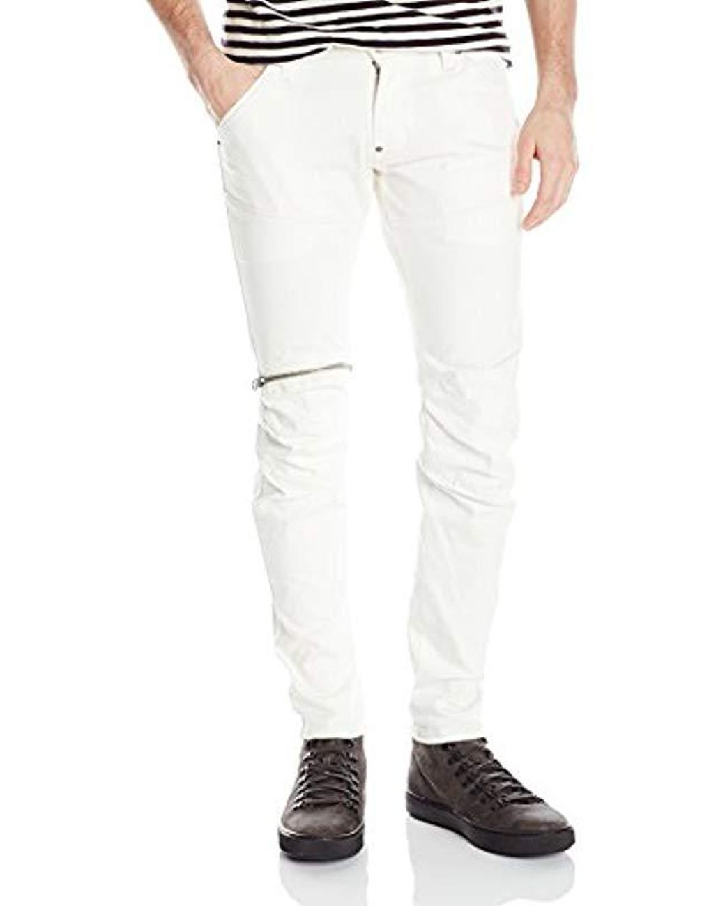 Jeans Herrenmode G-Star D-Staq 5 Pocket Inza Stretch White Jeans Kleidung &  Accessoires Herrenmode