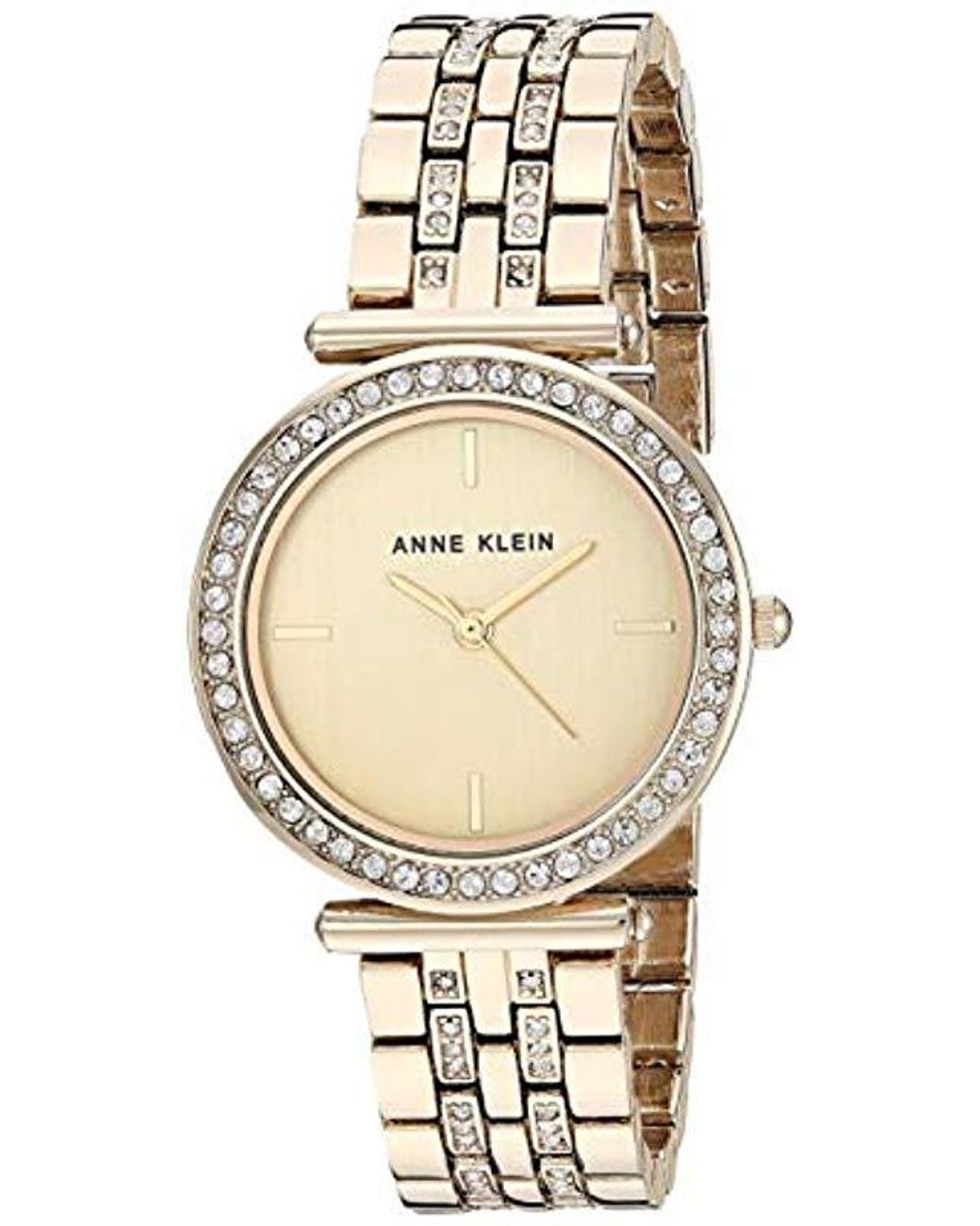 Anne Klein Swarovski Crystal Accented Gold-tone Bracelet Watch, Ak/3408chgb  in Metallic | Lyst