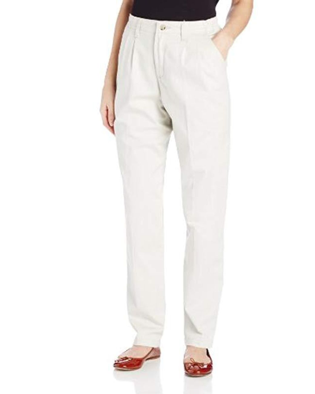 Lee Womens Petite Relaxed-Fit Side-Elastic Straight-Leg Pant