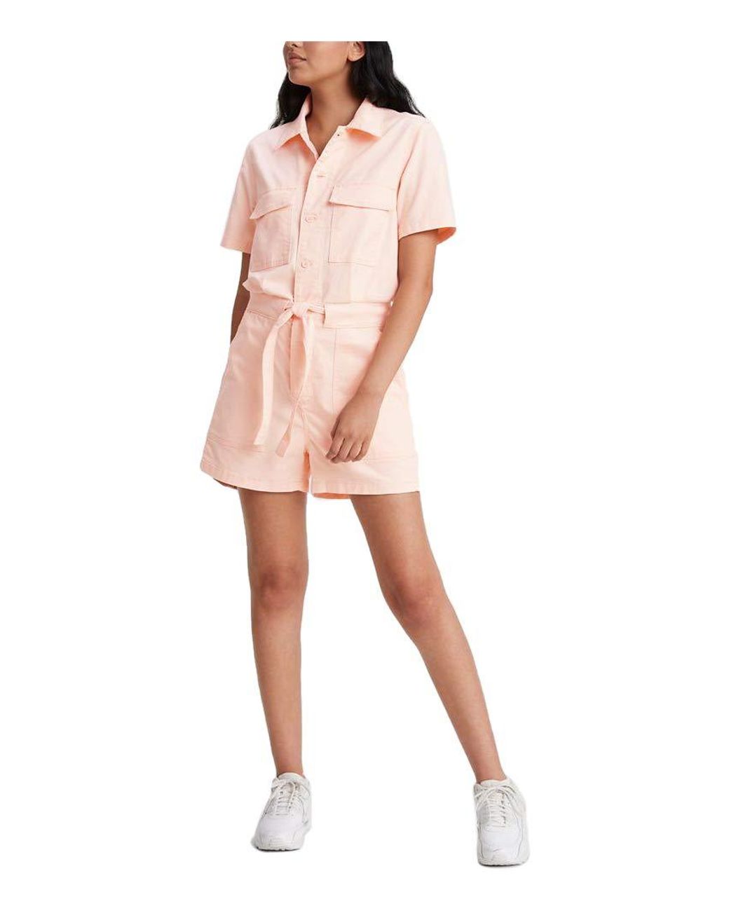 Levi's Soft Surplus Romper in Pink | Lyst
