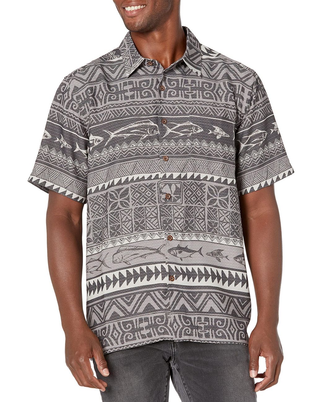 Quiksilver Waterman Comfort Fit Button Down Hawaiian Shirt in Gray for Men  | Lyst
