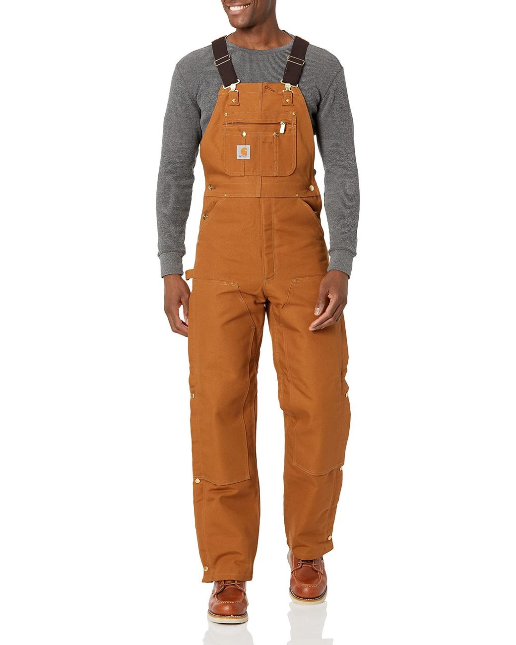 Carhartt Synthetic Mens Quilt Lined Zip To Thigh Bib Overalls Brown 48 ...