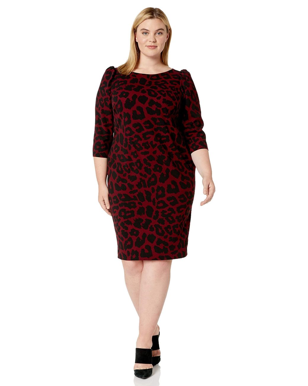 three quarter sleeve sheath dress