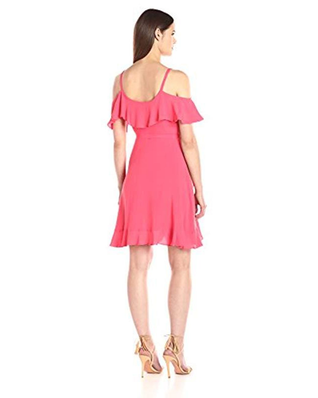 coral wrap dress