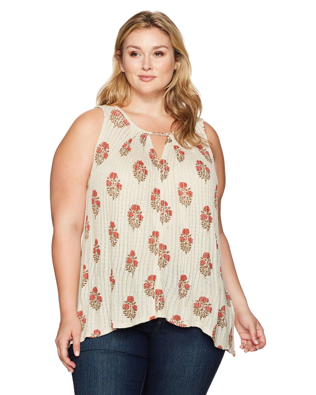 Lucky Brand Plus Size Woodblock Tunic Top in Natural - Save 37% - Lyst