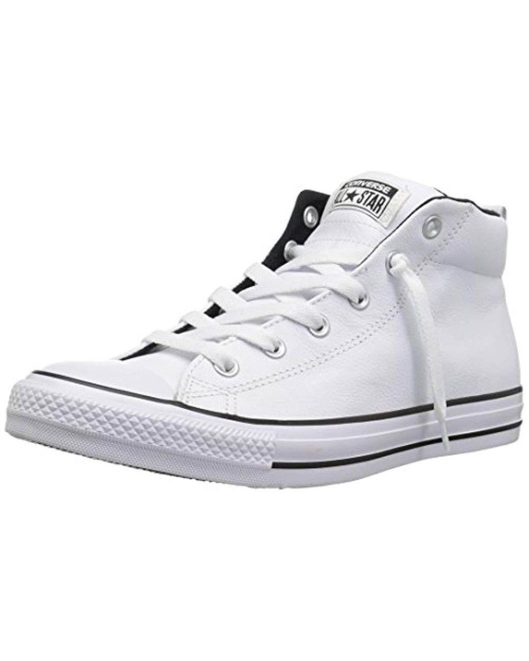 kin Concreet voorwoord Converse Street Leather Mid Top Sneaker in White for Men | Lyst