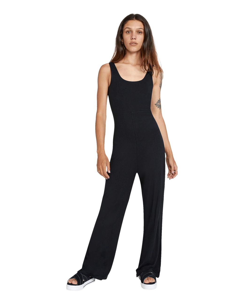 RVCA Sunday Collection One Piece Stretch Bodysuit Jumpsuit in Black | Lyst