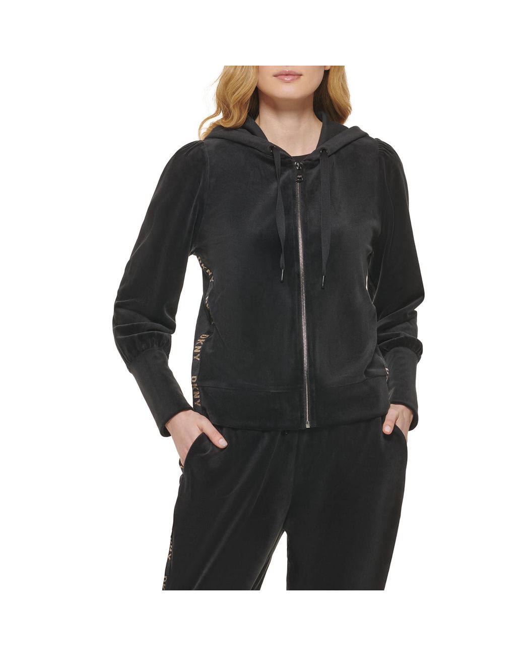 DKNY Everyday Soft Zip Up Hoodie in Black Lyst