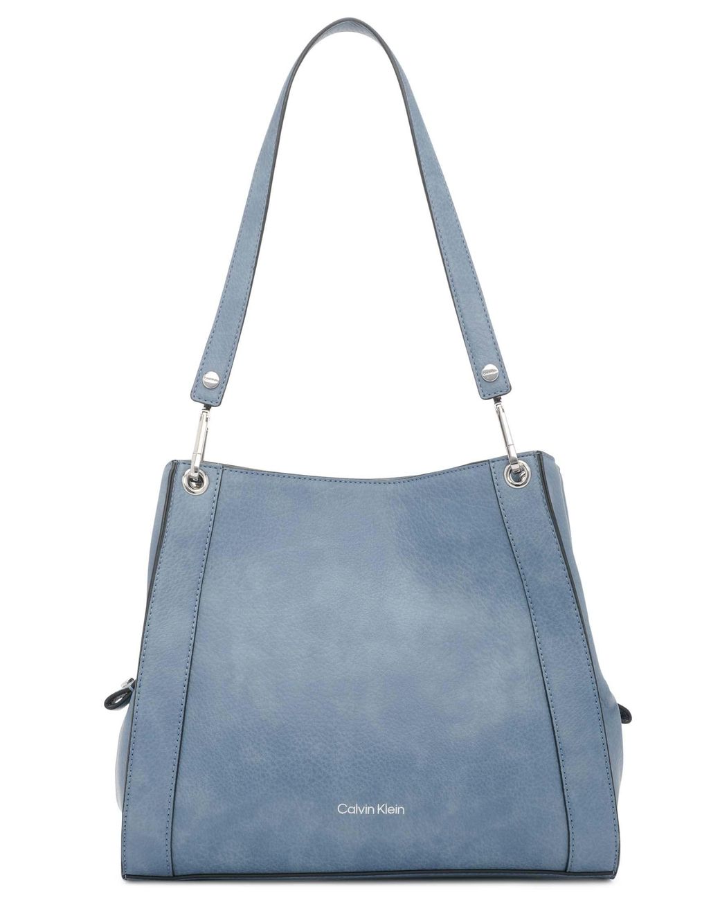 Calvin Klein Reyna Novelty Triple Compartment Shoulder Bag in Blue | Lyst