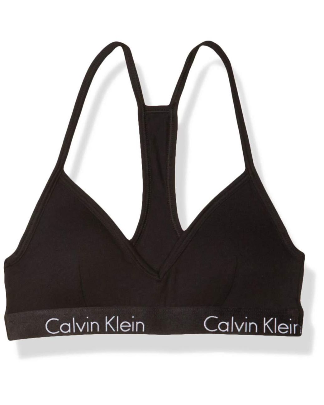 Calvin Klein Motive Cotton Lightly Lined Bralette in Black - Lyst