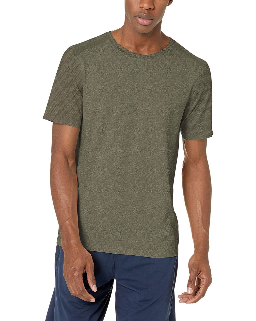 Amazon Essentials Seamless Run Crewneck T-shirt in Dark Olive Heather  (Green) for Men - Lyst