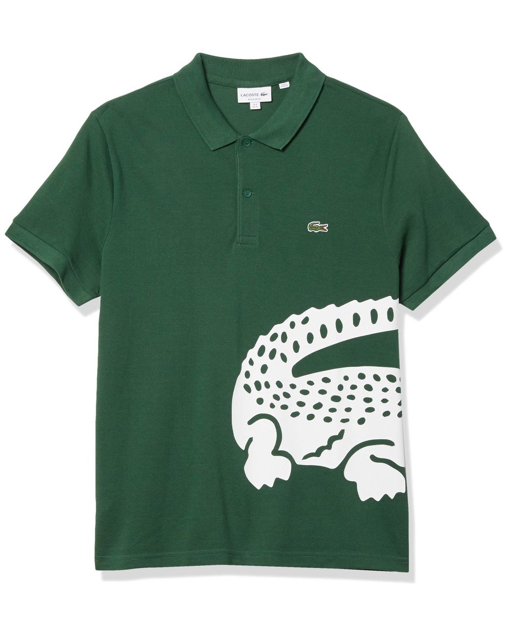 Lacoste Short Sleeve Large Croc Animation Regular Fit Polo Shirt in Green  for Men | Lyst