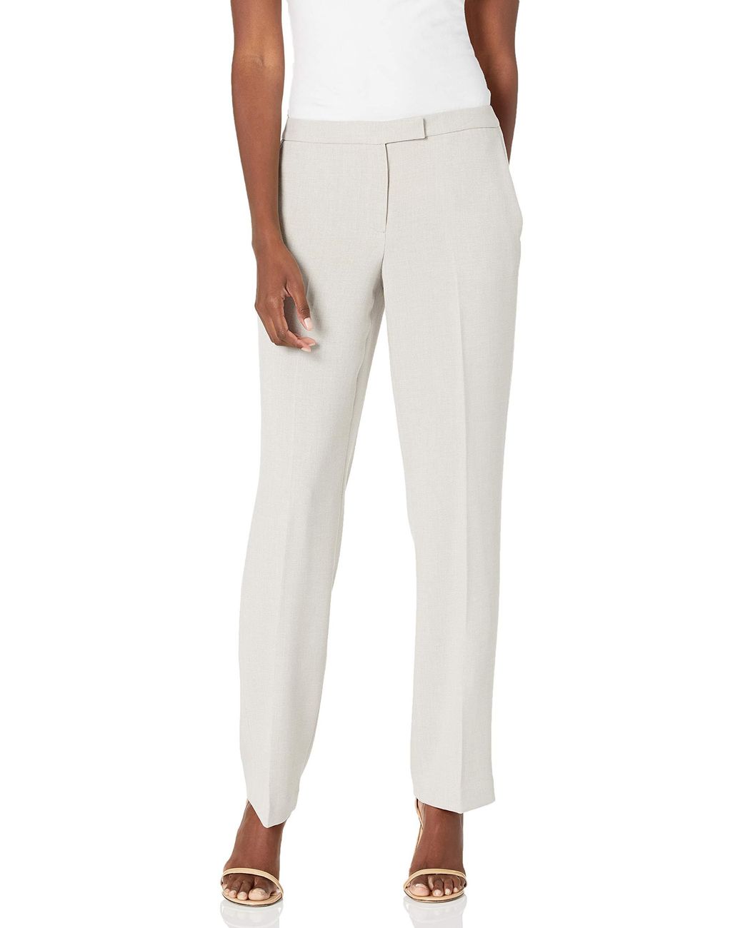Kasper Plus Size Pebble Stretch Crepe Unlined Pant With Slit Pockets in ...