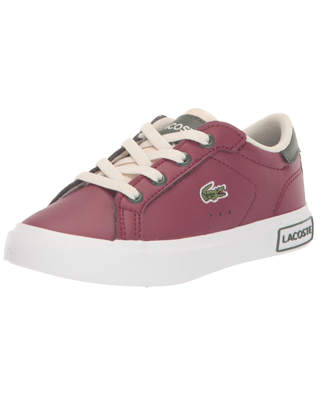 Lacoste Game Advance sneakers in white leather with pink back tab