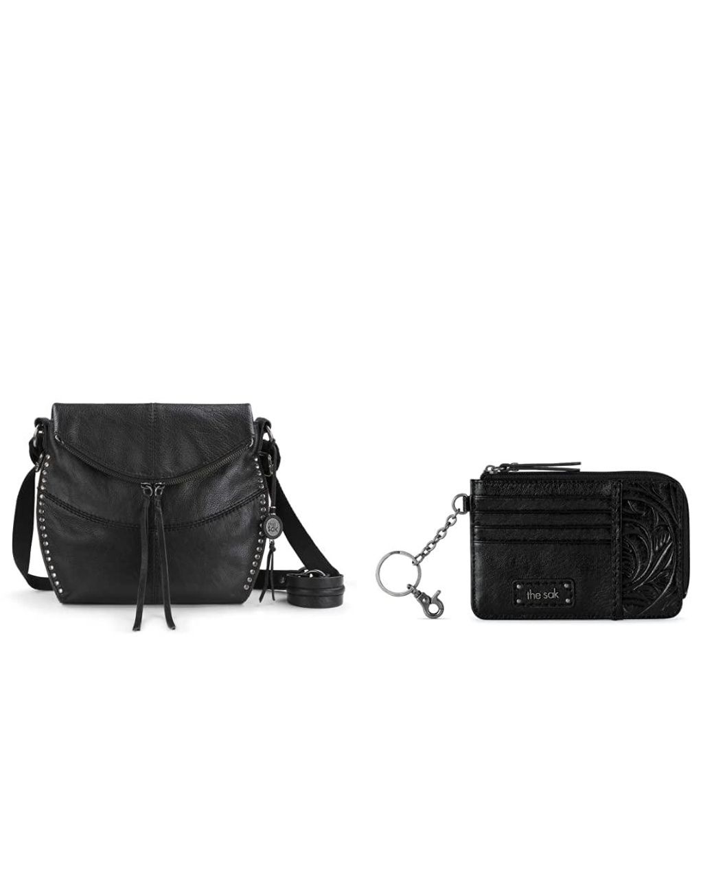 The Sak Leather Silverlake Crossbody + Iris Card Wallet in Black Lyst