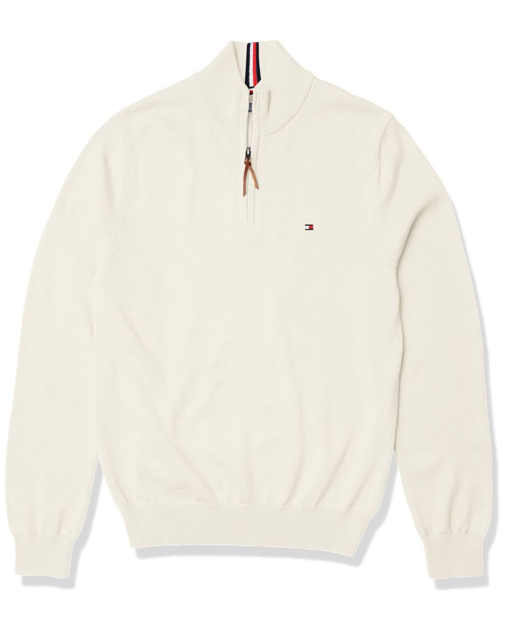 Tommy Hilfiger Cotton Quarter Zip Sweater in White for Men - Lyst