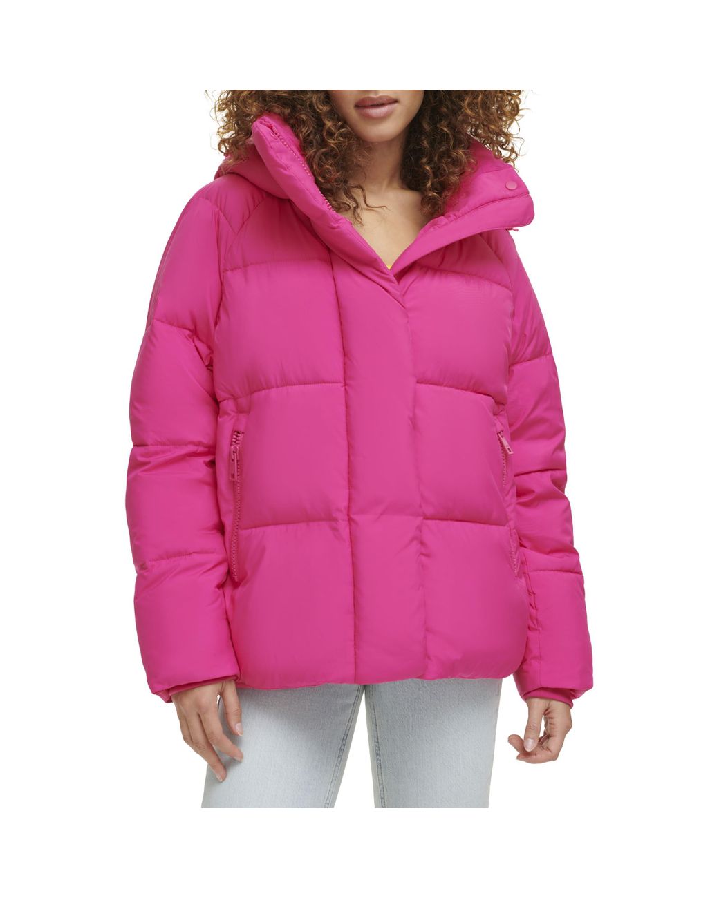 Levi's Selma Hooded Puffer Jacket in Pink | Lyst