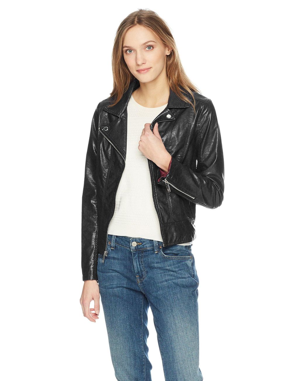 Tommy Hilfiger Faux Leather Classic Moto Jacket in Black - Save 36% - Lyst