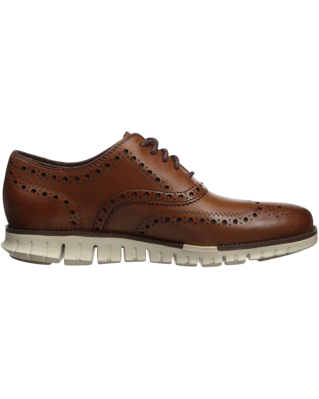 cole haan zerogrand wingtip oxfords tan