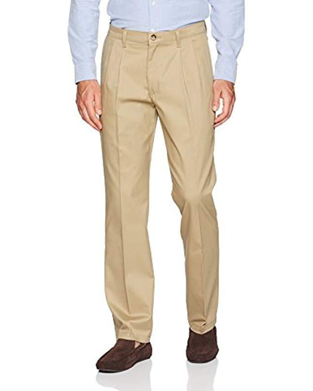 Lee Jeans Total Freedom Stretch Relaxed Fit Pleated Front Pant in Khaki ...