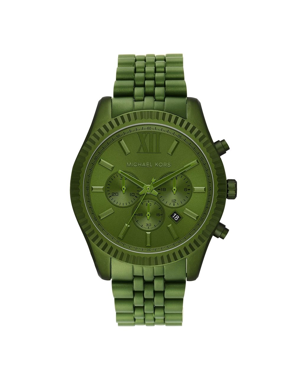 Michael Kors Quartz Watch With Metal Strap, Green, 22 (model 