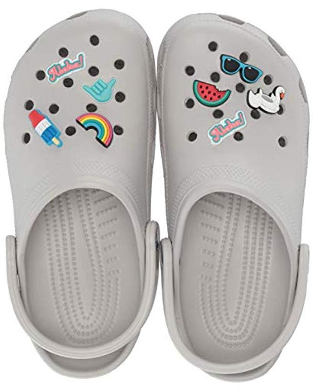 White crocs on sale with charms