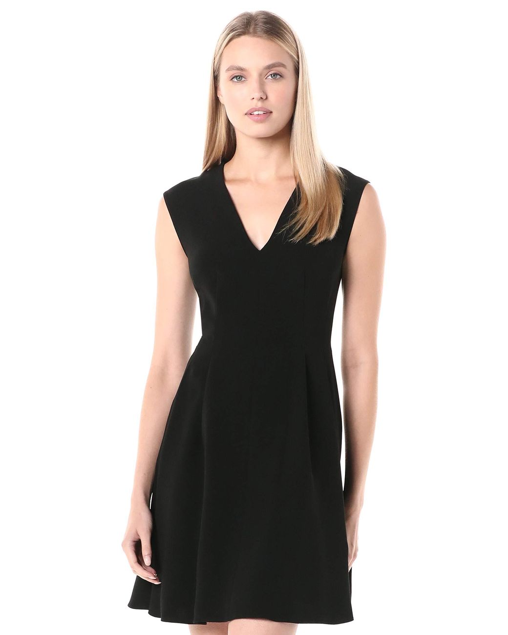 Theory Pleated Cap Dress in Black - Lyst