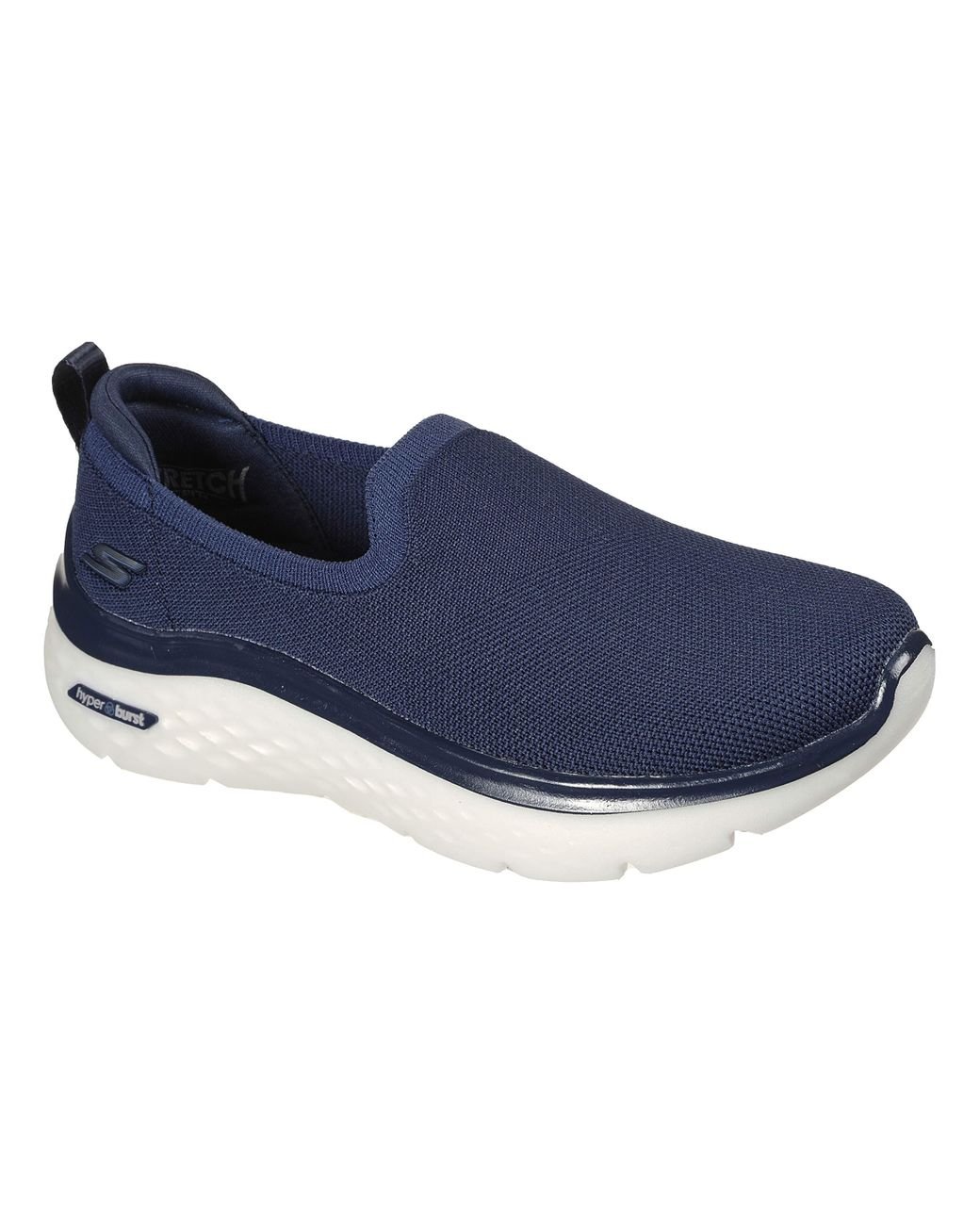 Skechers Womens Go Walk Hyper Burst Mesh Slip On Sneaker in Navy (Blue ...