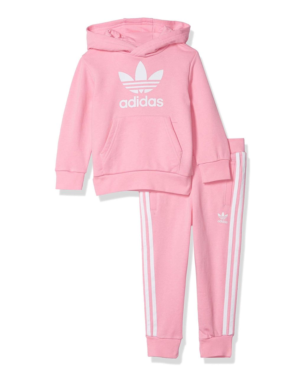 adidas Originals Unisex-youth Trefoil Hoodie Set Light Pink/white Large ...