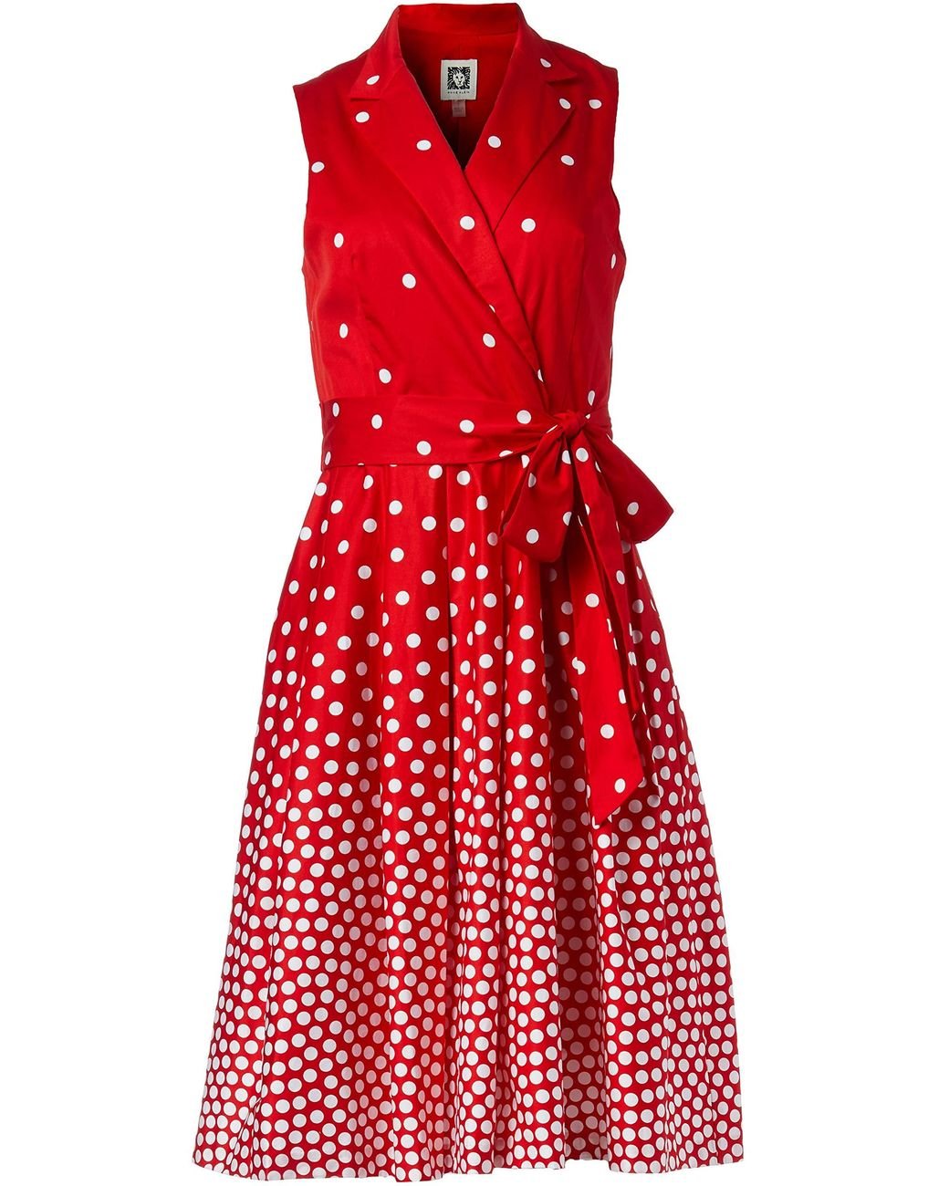 Anne Klein Notch Collar Wrap Dress in Red | Lyst