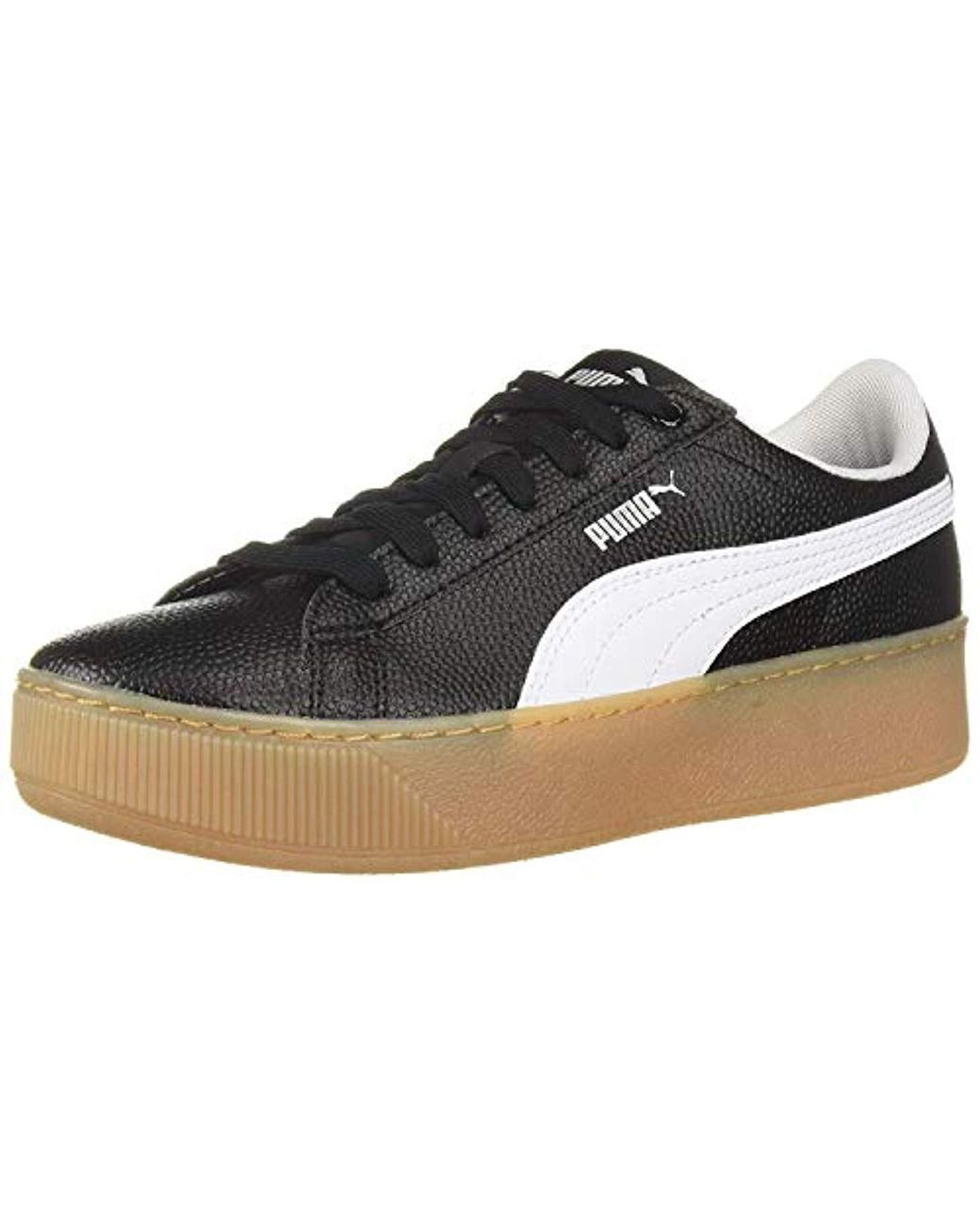 puma vikky platform black white metallic gold