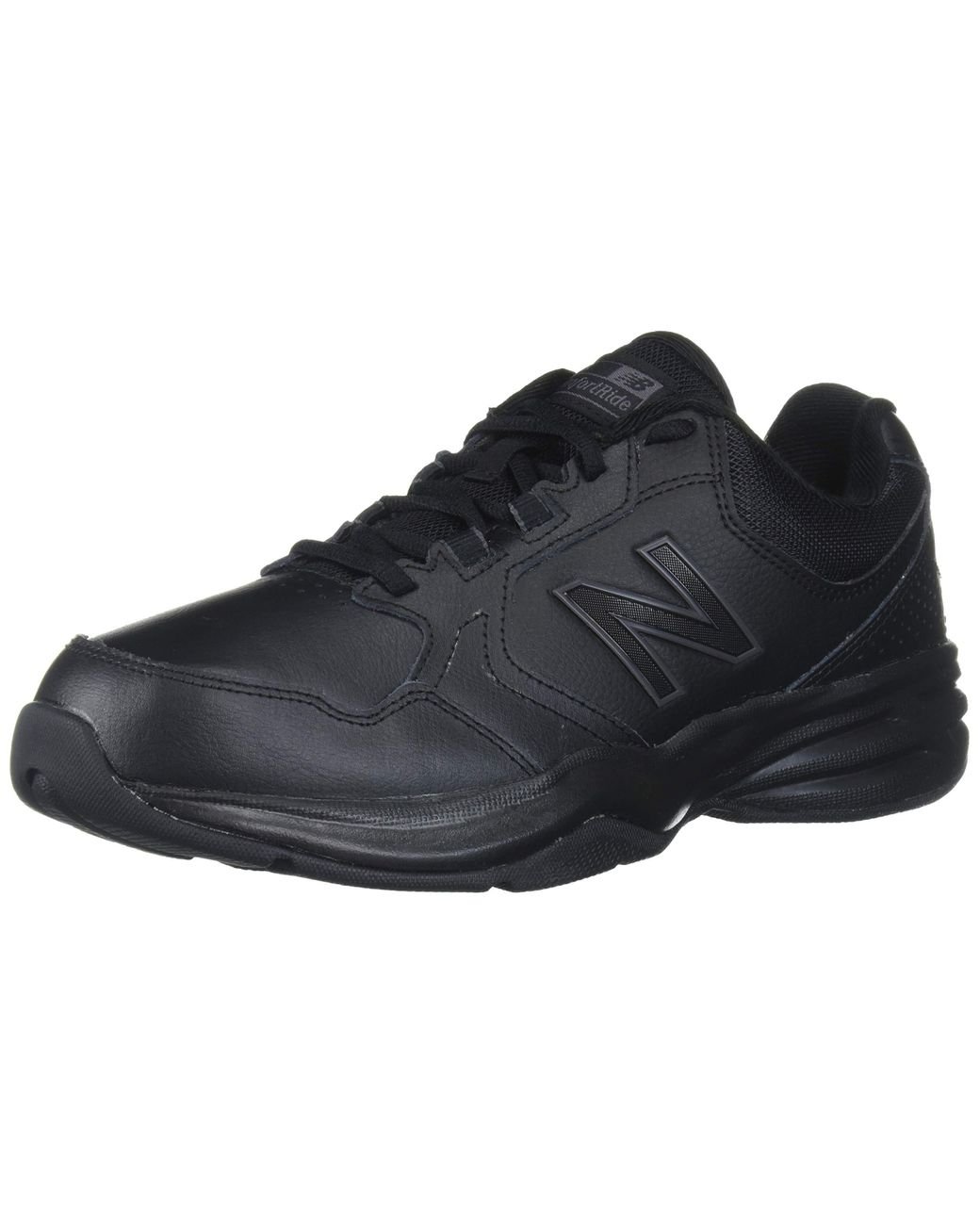 New Balance Leather 411 V1 Walking Shoe in Black/Black (Black) for Men |  Lyst