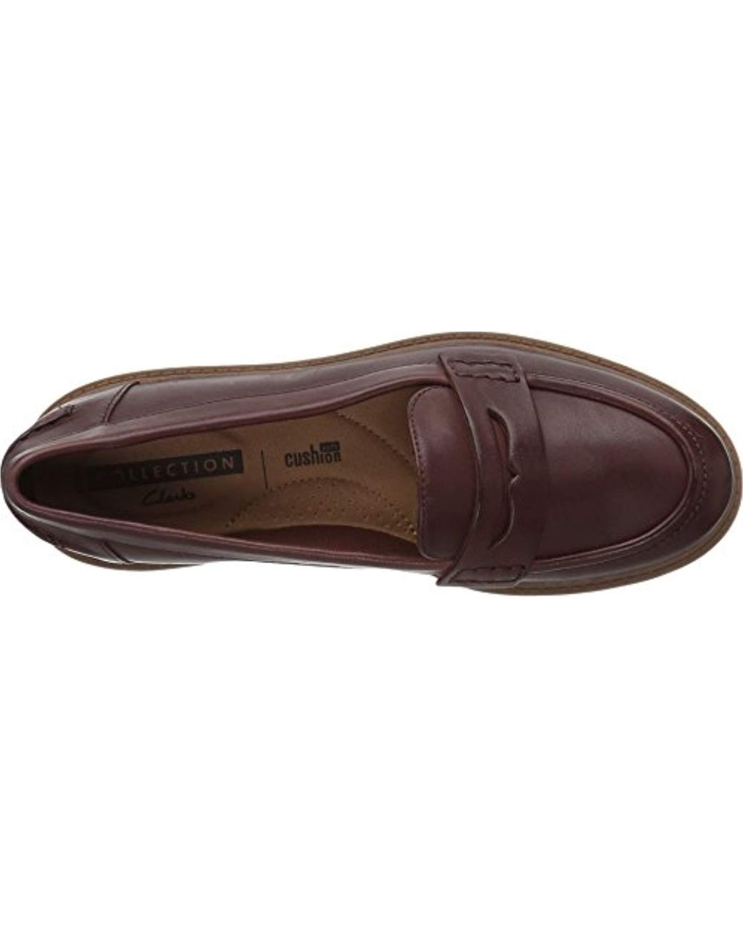 Clarks Leather Raisie Eletta Penny Loafer in Mahogany Leather (Brown) | Lyst