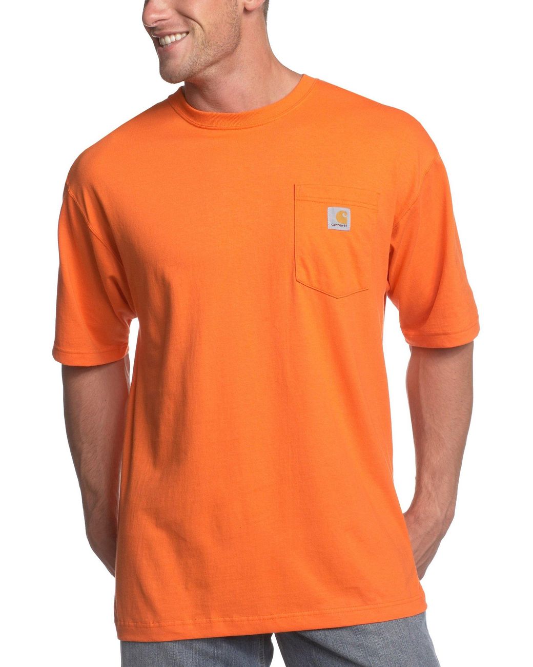 Carhartt K87 Workwear Short Sleeve T-shirt in Orange for Men - Save 16% ...