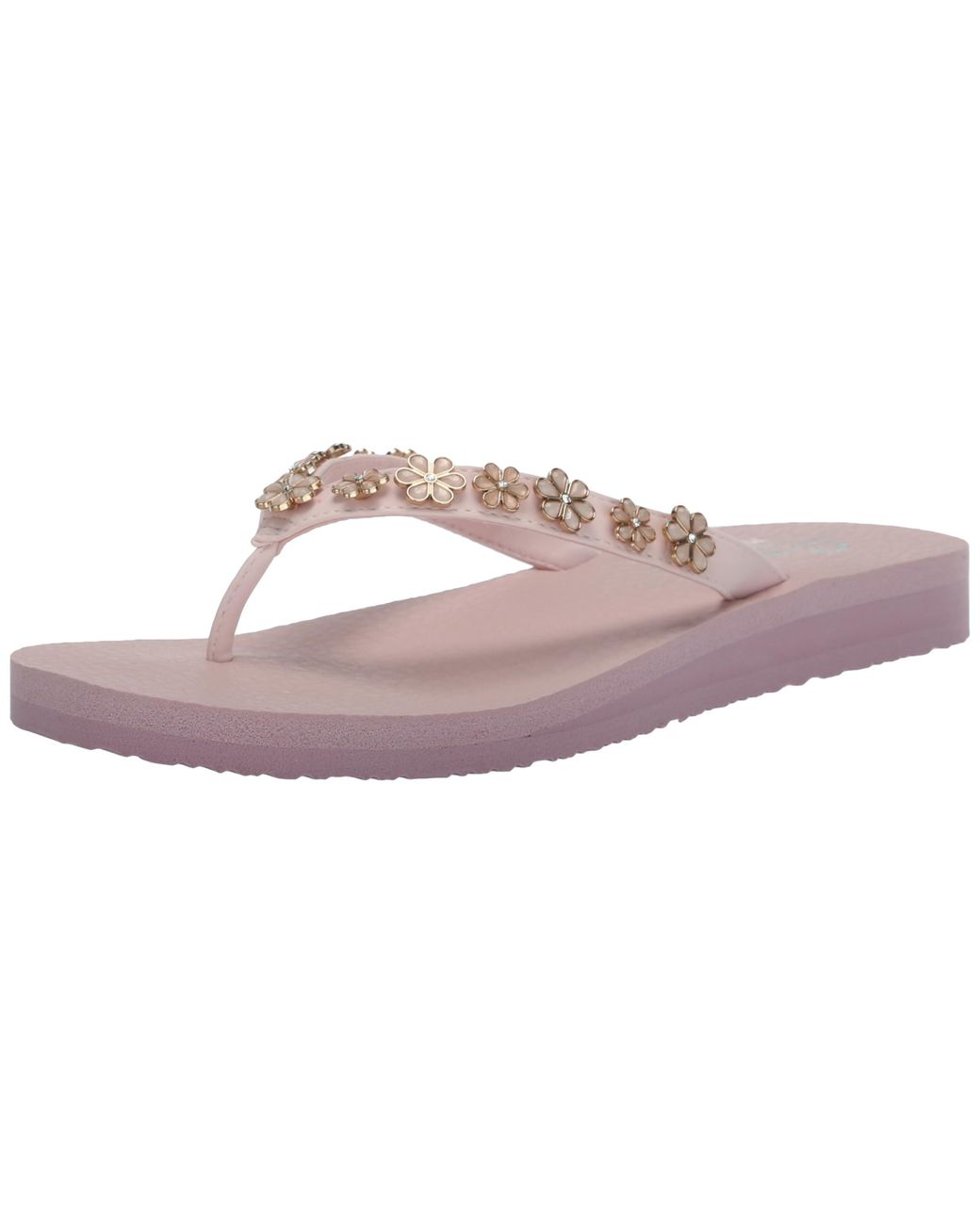 Rose gold skechers flip cheap flops