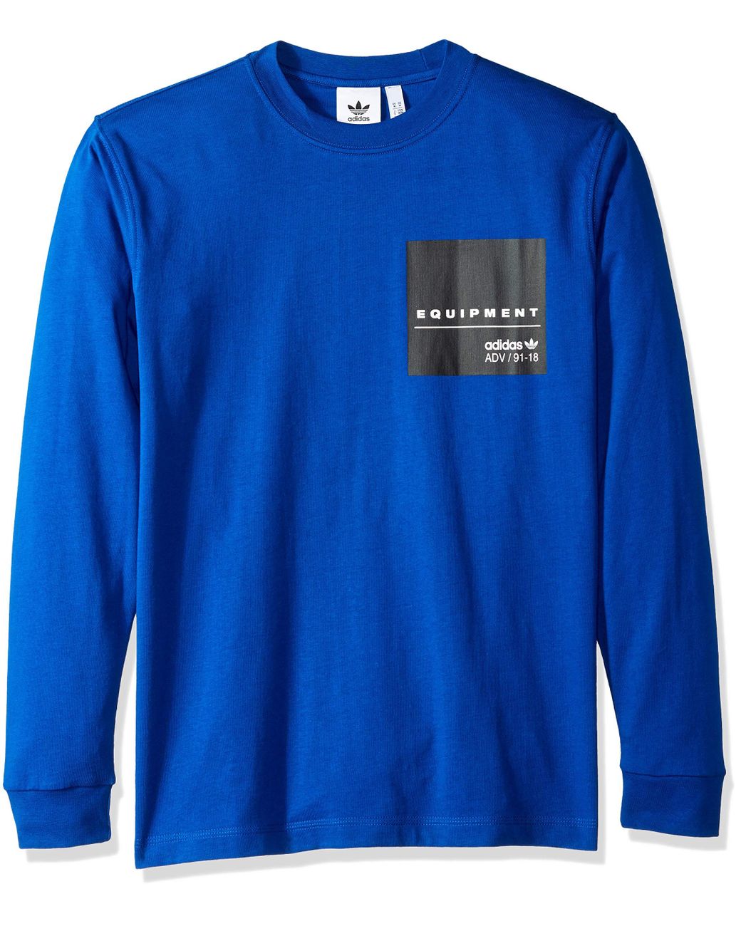 adidas Originals Cotton Eqt Long Sleeve Graphic Tee in Blue for Men - Lyst