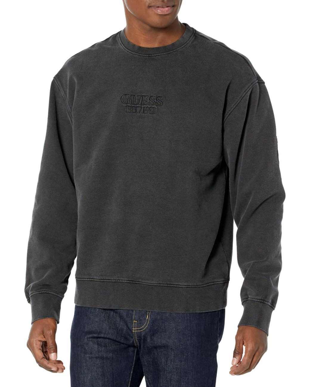 Guess Finch Vintage Sweatshirt in Black for Men Lyst