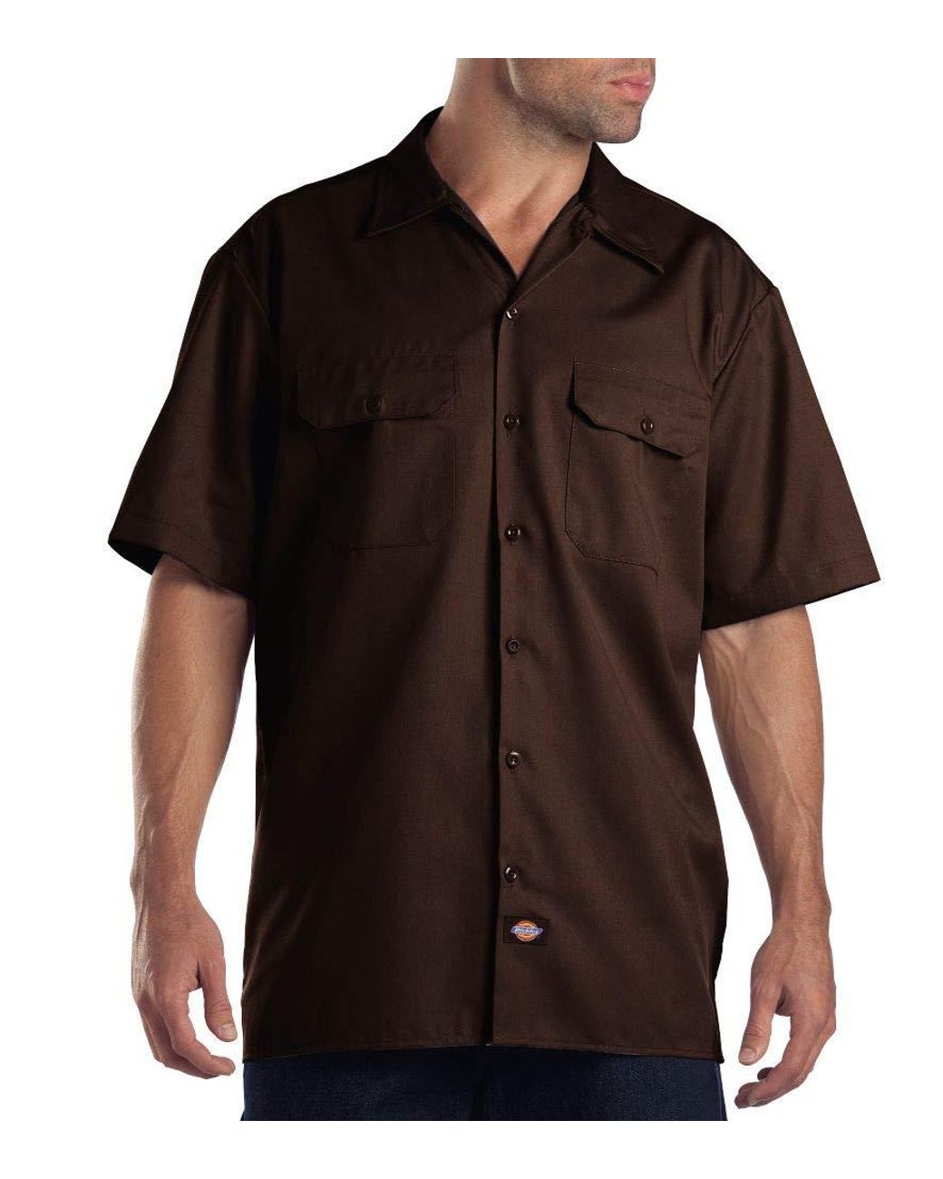 Dickies Big And Tall Short Sleeve Work Shirt in Dark Brown (Brown) for ...