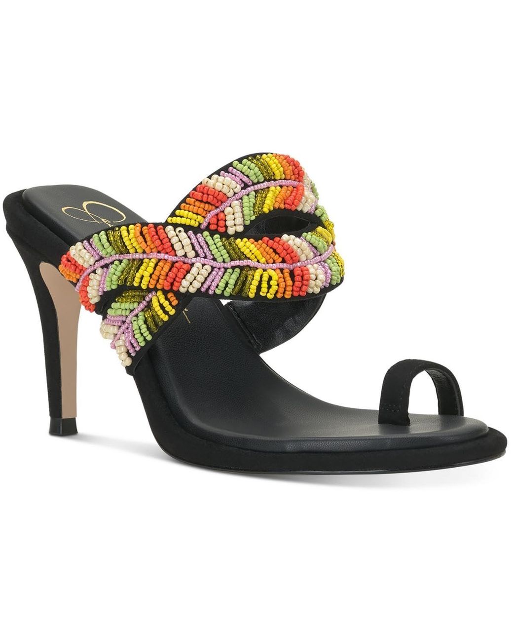 Jessica Simpson S Rixei Beaded Faux Suede Heels Black 12 Medium Lyst