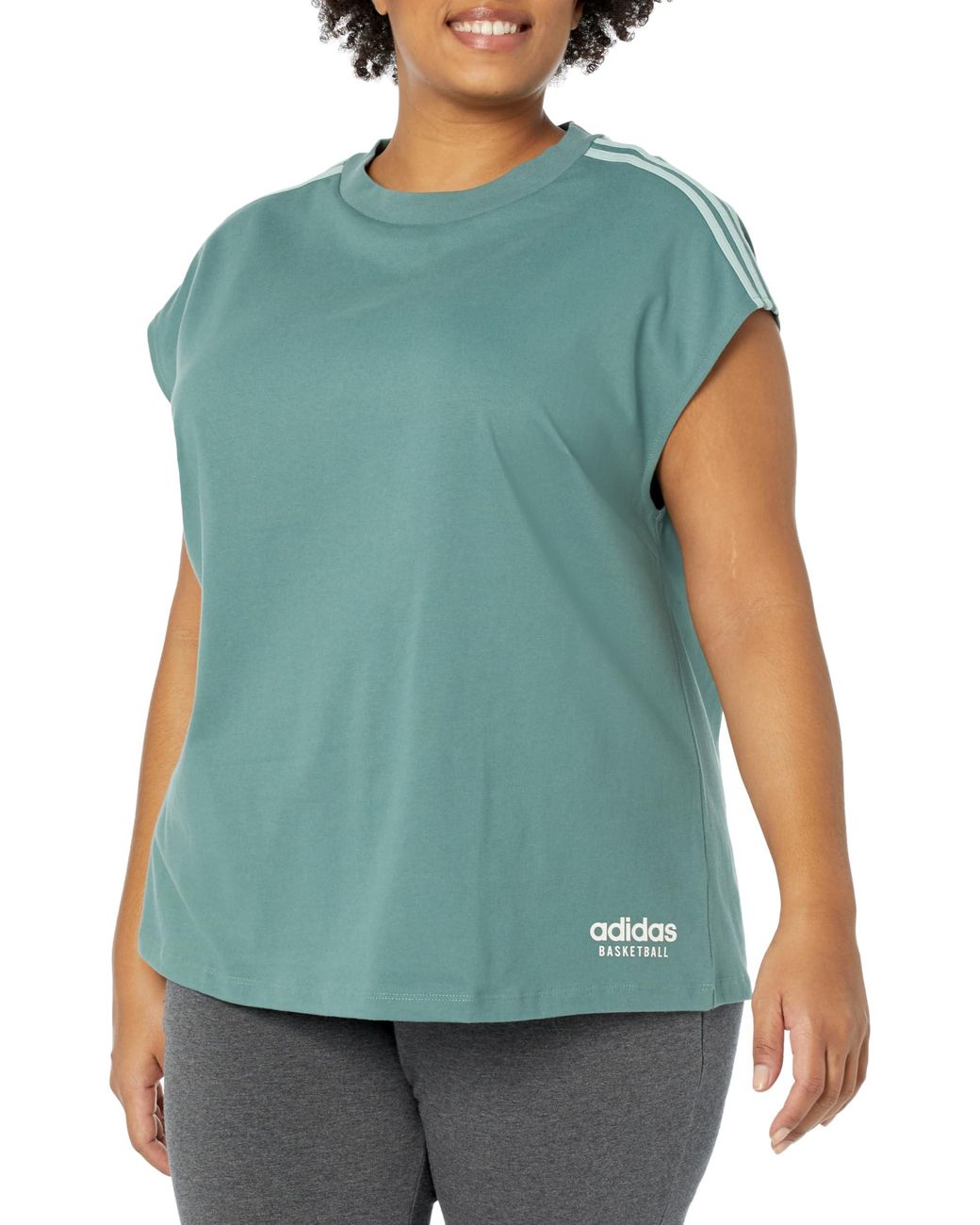 adidas Plus Size Select Sleeveless Top in Green