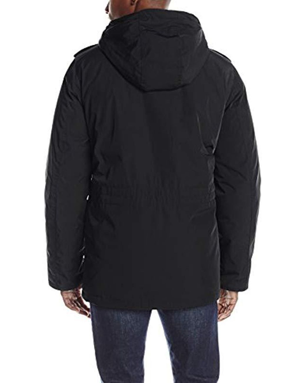 Tommy Hilfiger Mens Micro Twill Full-Length Hooded Parka Coat