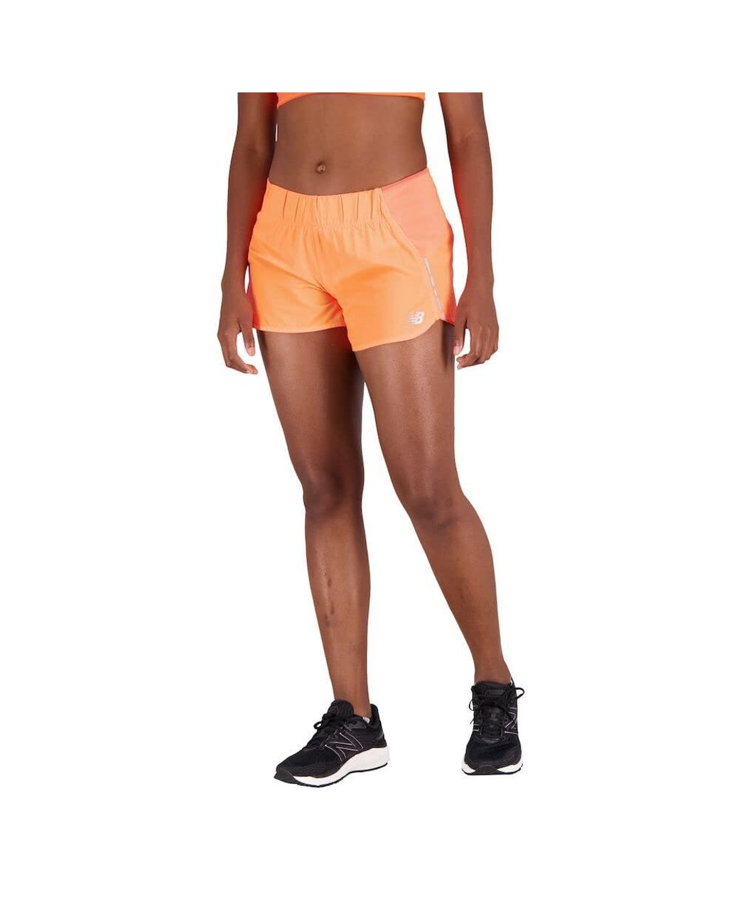 New Balance Womens Impact Run 3 Inch Shorts in Orange | Lyst