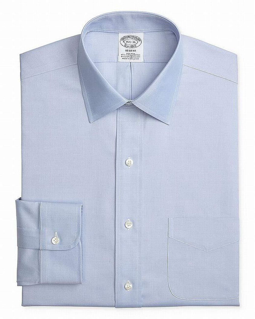 Brooks Brothers Noniron Stretch Pinpoint Solid Ainsley Spread Collar