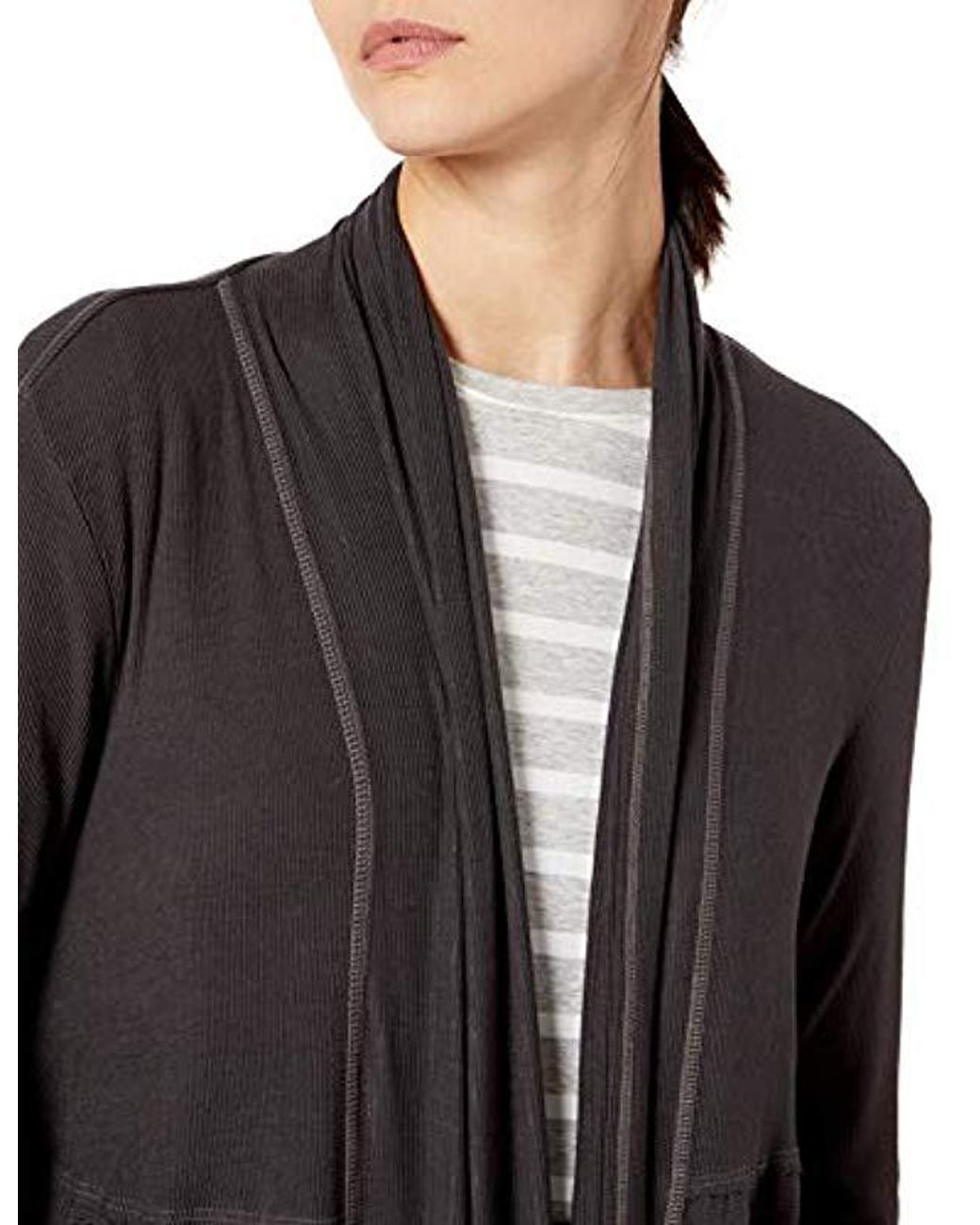 Michael Stars Madison Brushed Color Block Kim Notch Neck Pullover