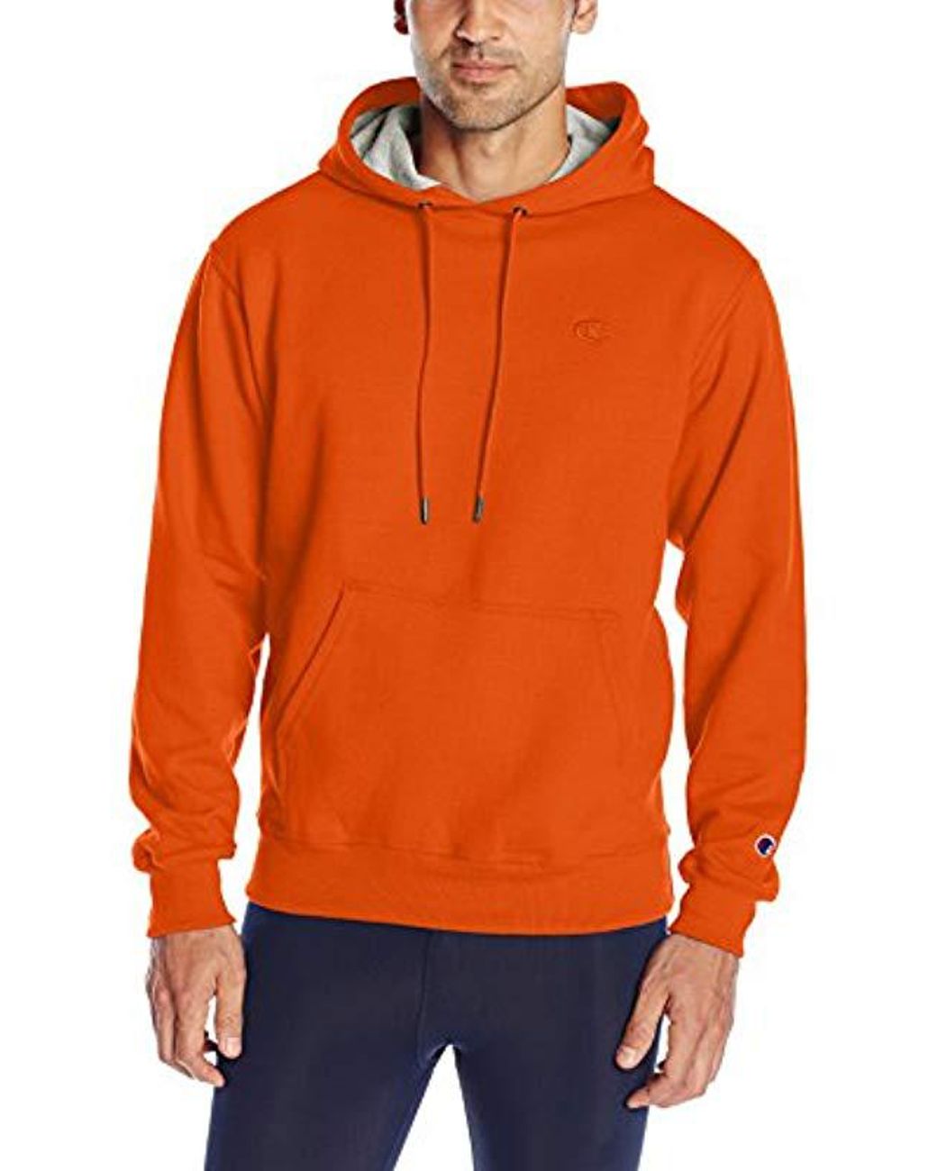 Champion Powerblend Fleece Pullover Hoodie in Orange for Men - Lyst
