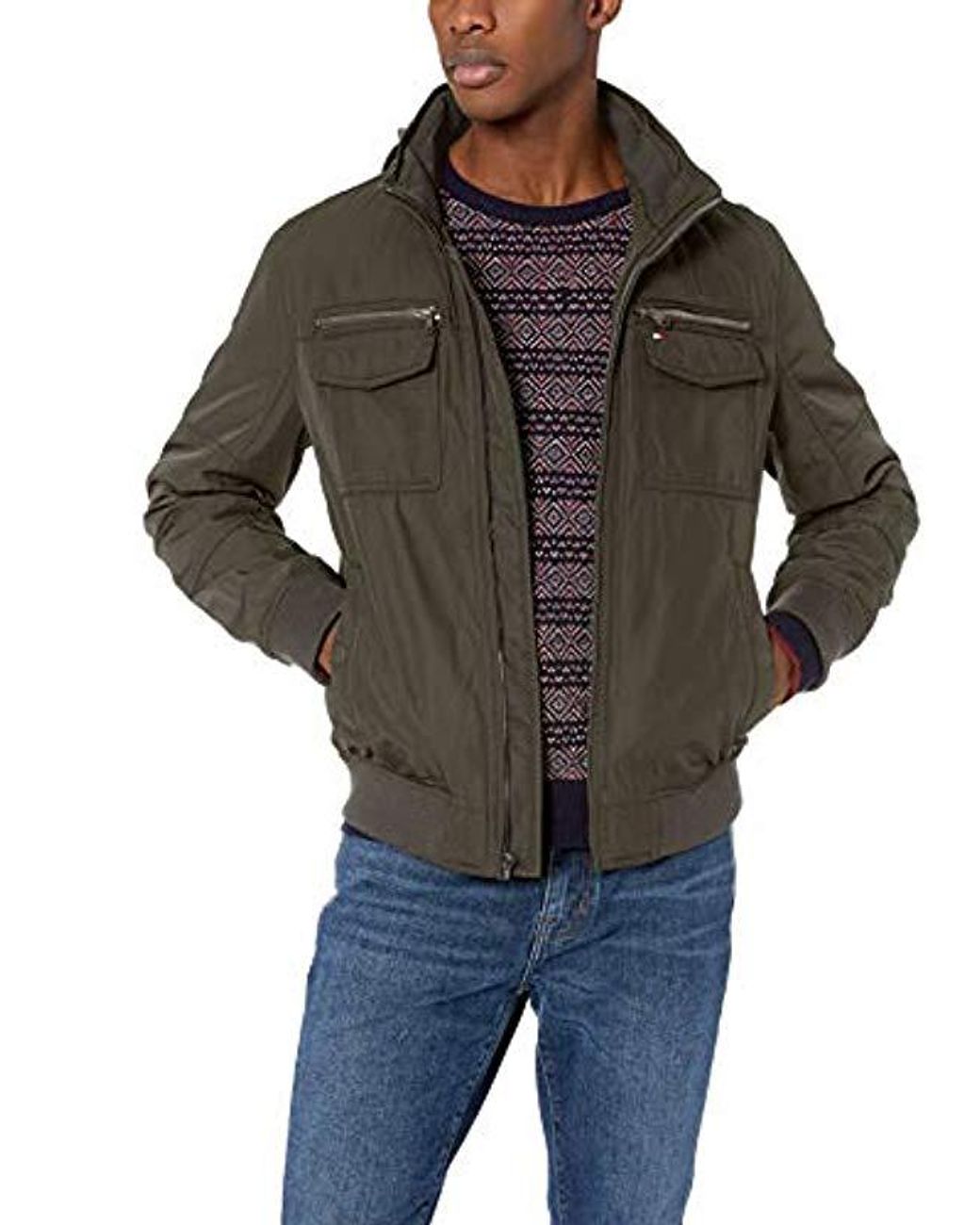 Tommy Hilfiger Water And Wind Resistant Performance Bomber Jacket in Green for Men Lyst